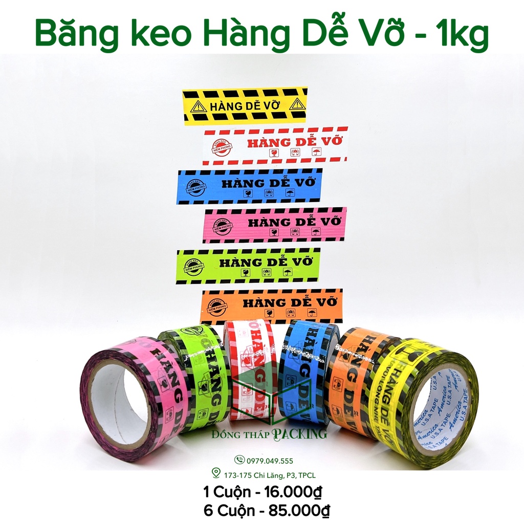 1 CÂY 6 CUỘN BĂNG KEO HÀNG DỄ VỠ