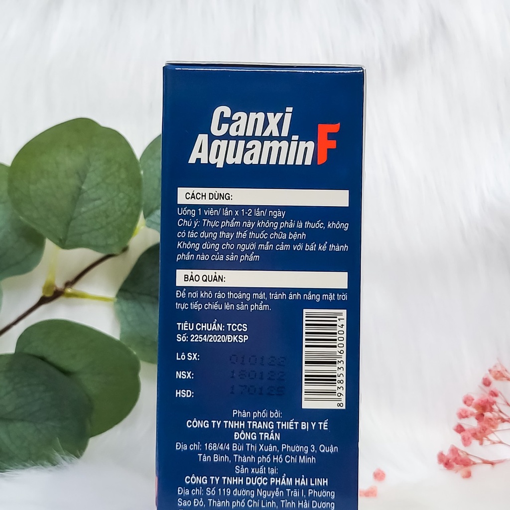 Viên uống bổ sung Canxi tảo đỏ tăng chiều cao ngừa loãng xương cho mẹ bầu Canxi Aquamin F hộp 30 viên