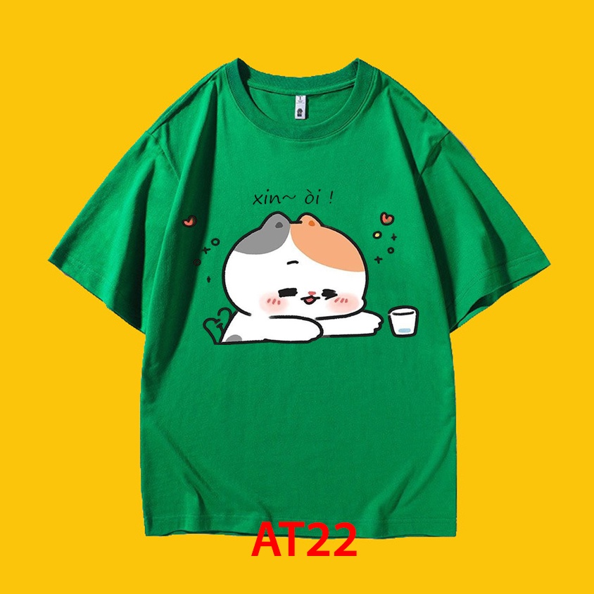 Áo thun Unisex Basic Tee 100% Cotton, phông trơn nam nữ tay lỡ oversize form rộng - AT22