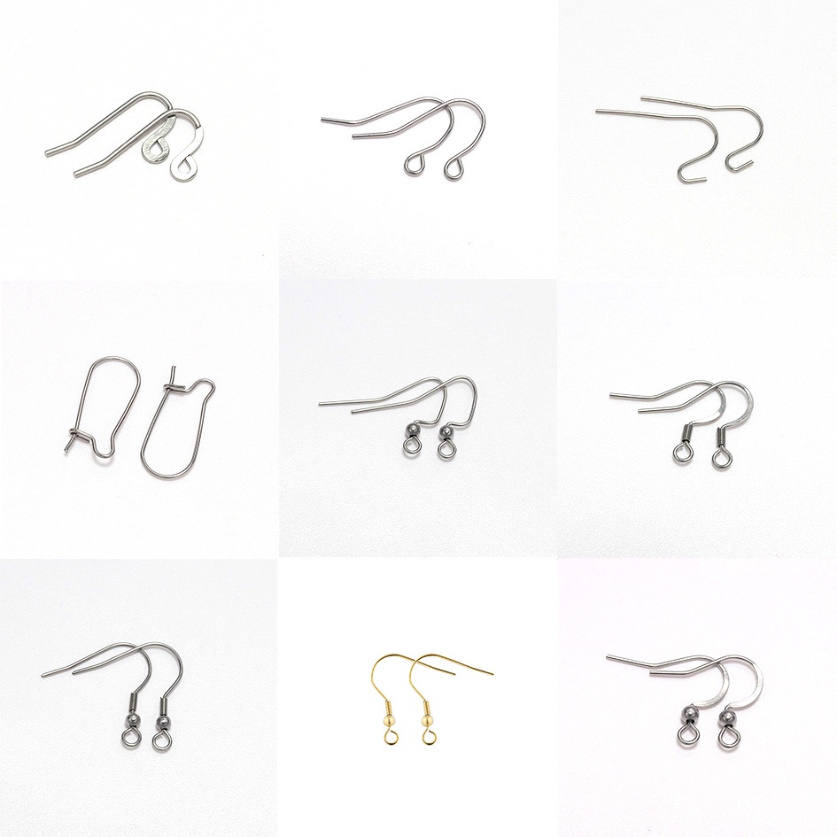 Set 20/ 50 móc St.kunkka làm bông tai hình số 9 bằng thép không gỉ DIY thời trang