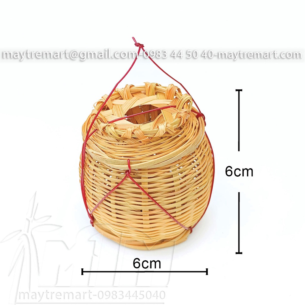 Giỏ mây tre, giỏ cá nhí (mini) - Phụ kiện trang trí, chụp hình.