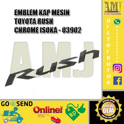 Biểu Tượng Rush / Toyota Rush Bằng Crom Gắn Mui Xe