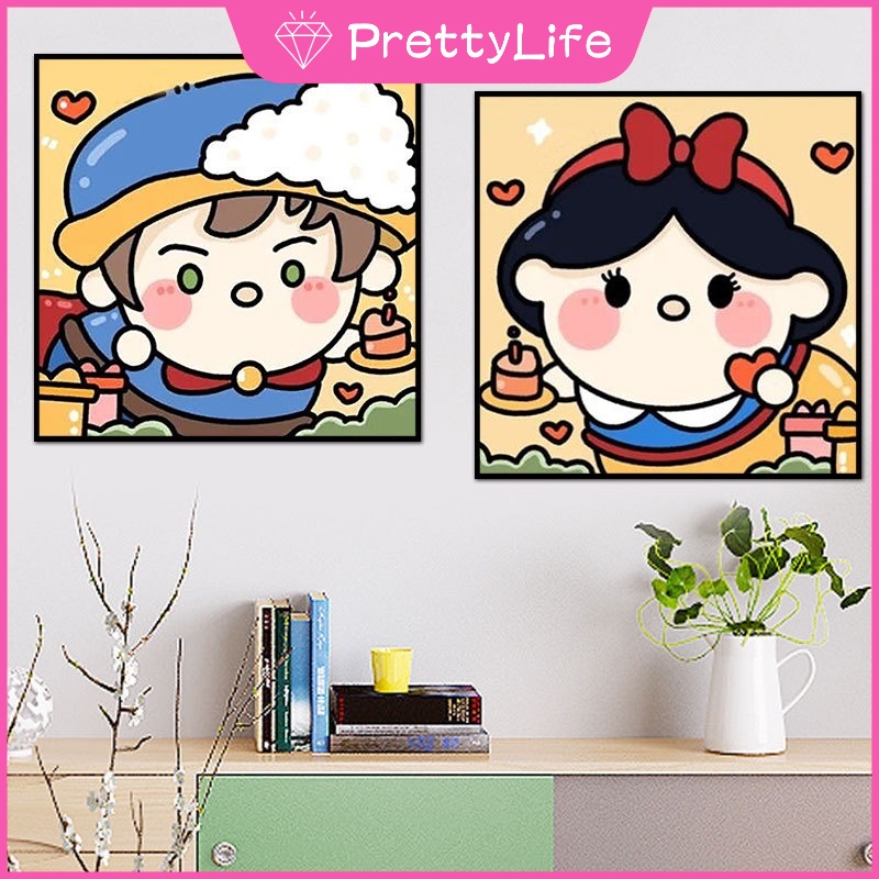 Bộ Tranh Đính Đá 5D Họa Tiết Hoạt Hình Disney Độc Đáo Kích Thước 30x30cm Dùng Trang Trí Nhà Cửa