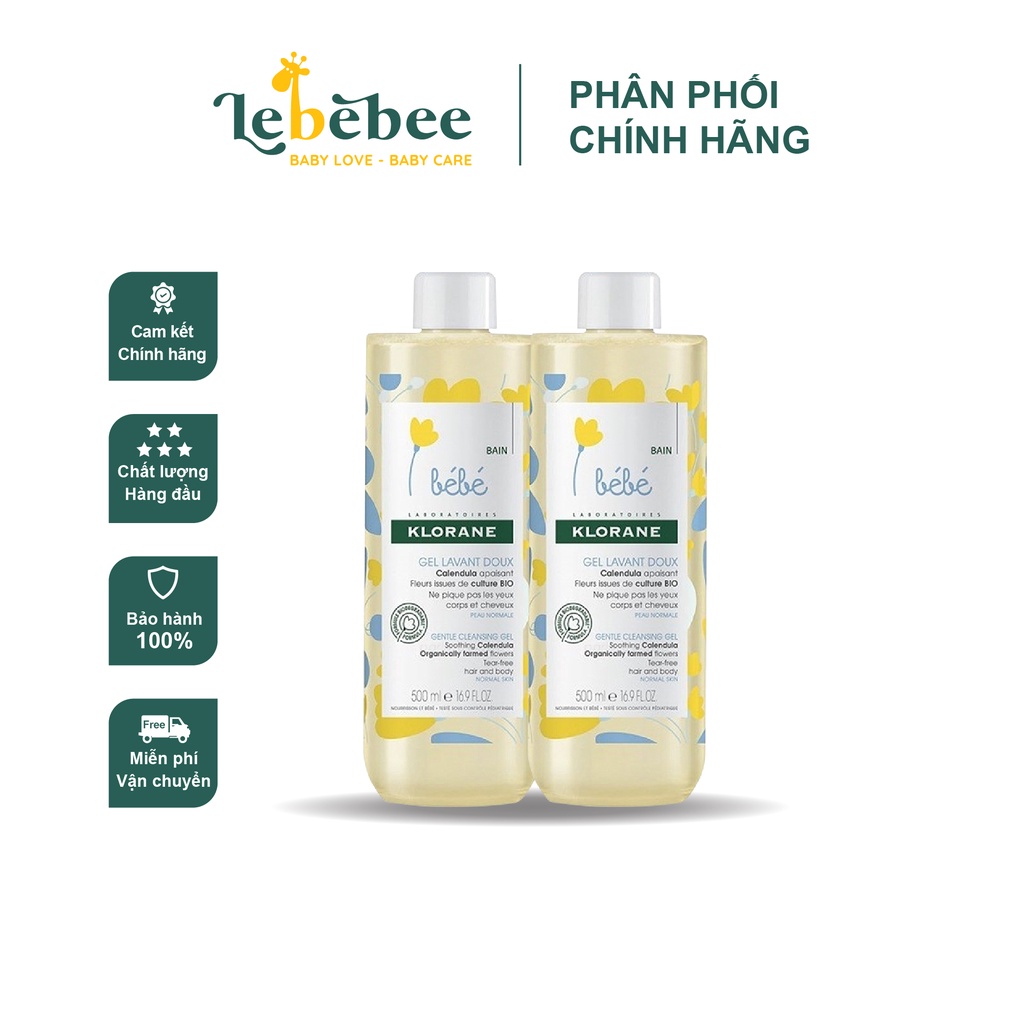 Sữa tắm gội Pháp Klorane cho bé từ sơ sinh 500ml