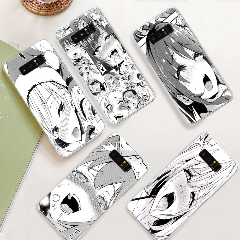 Ốp lưng trong suốt in hình anime Ty49 Ahegao cho Samsung S6 Edge A6 A7 A8 Star A9 Plus