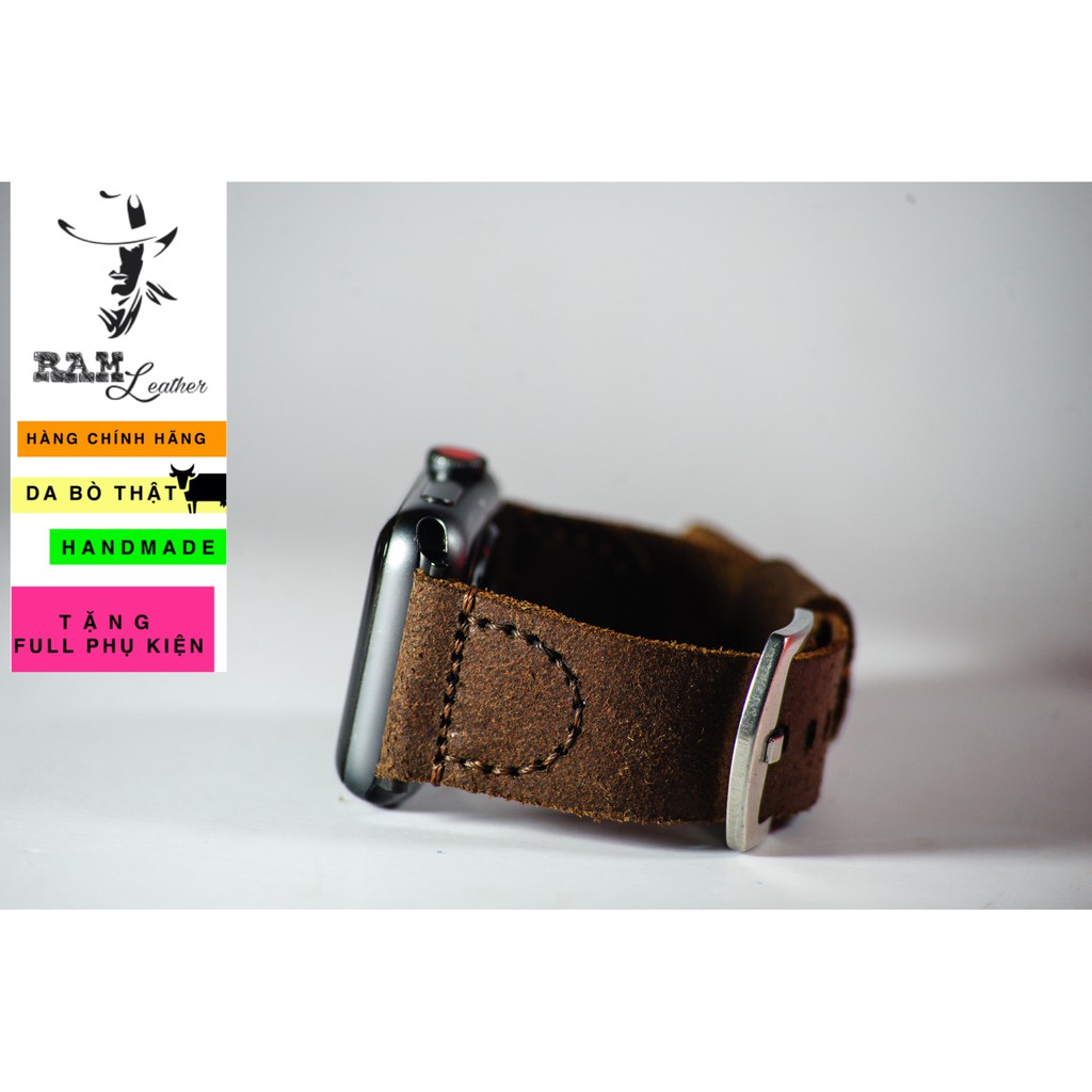 Dây đồng hồ Apple Watch , Iwatch , Iphone Watch Da Bò Kiểu Phi Công RAM Leather Pilot  Bền Đẹp