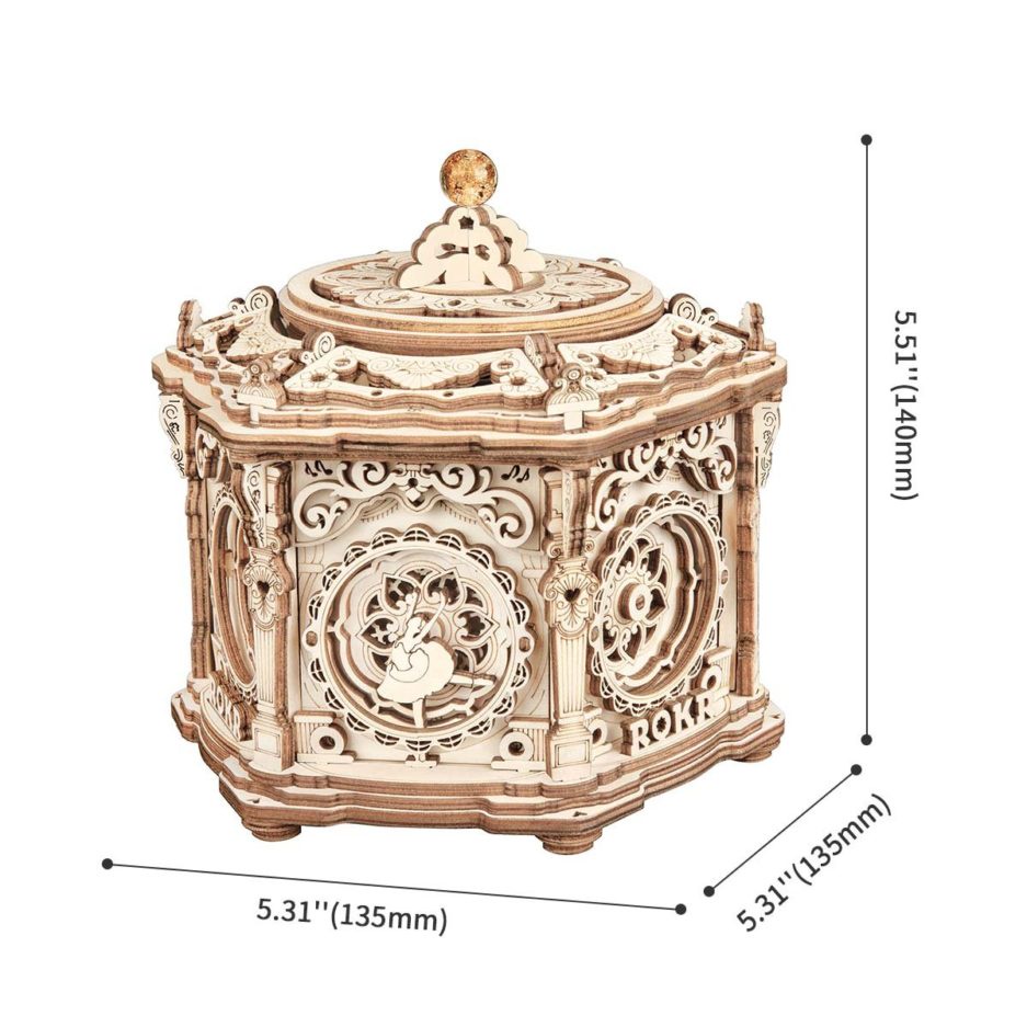 Mô Hình Gỗ 3D Lắp Ráp ROBOTIME ROKR Hộp Nhạc Khu Vườn Bí Mật  AMK52