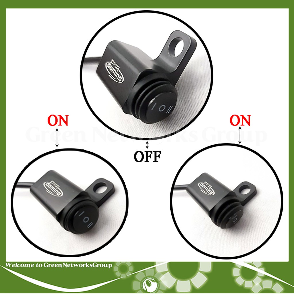 Công tắc Domino 3 chế độ On Off On gắn tay lái xe máy Greennetworks ( 1 cái )