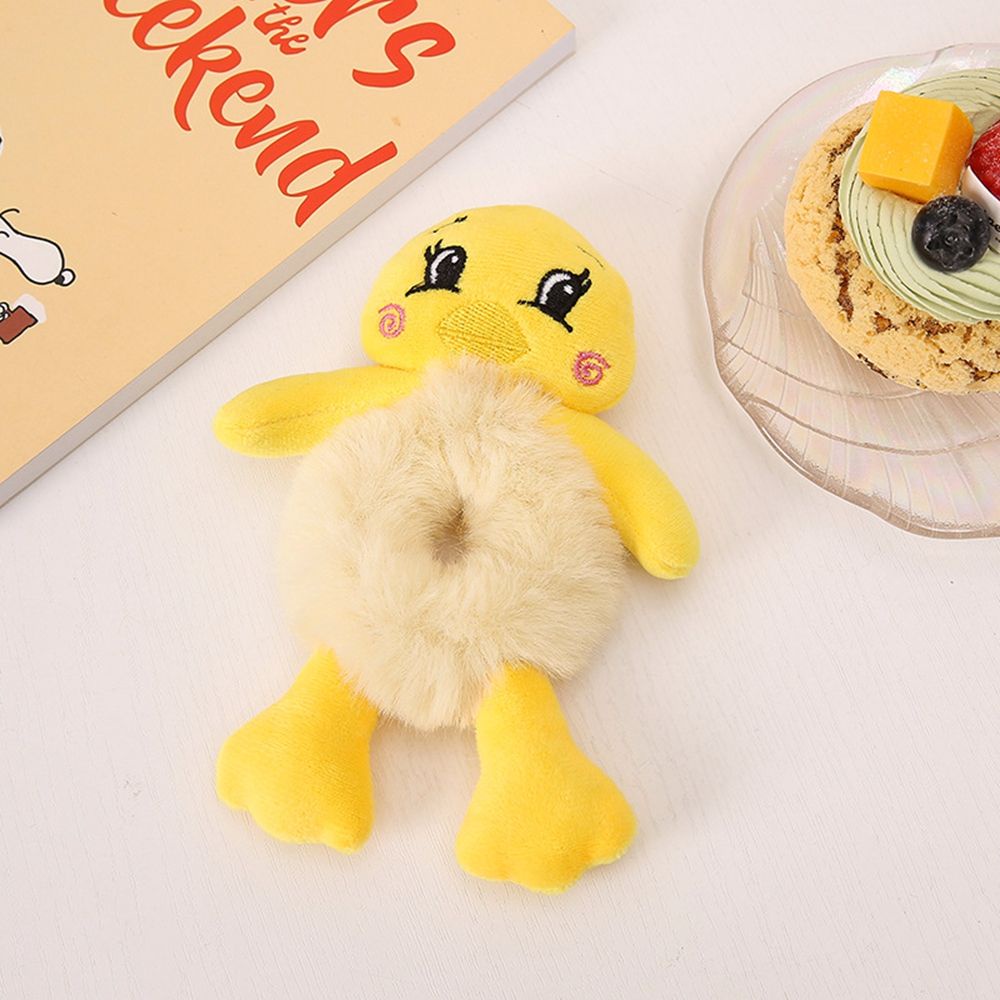 Dây buộc tóc co giãn phối lông hình động vật hoạt họa thời trang Hàn Quốc đáng yêu cho nữ