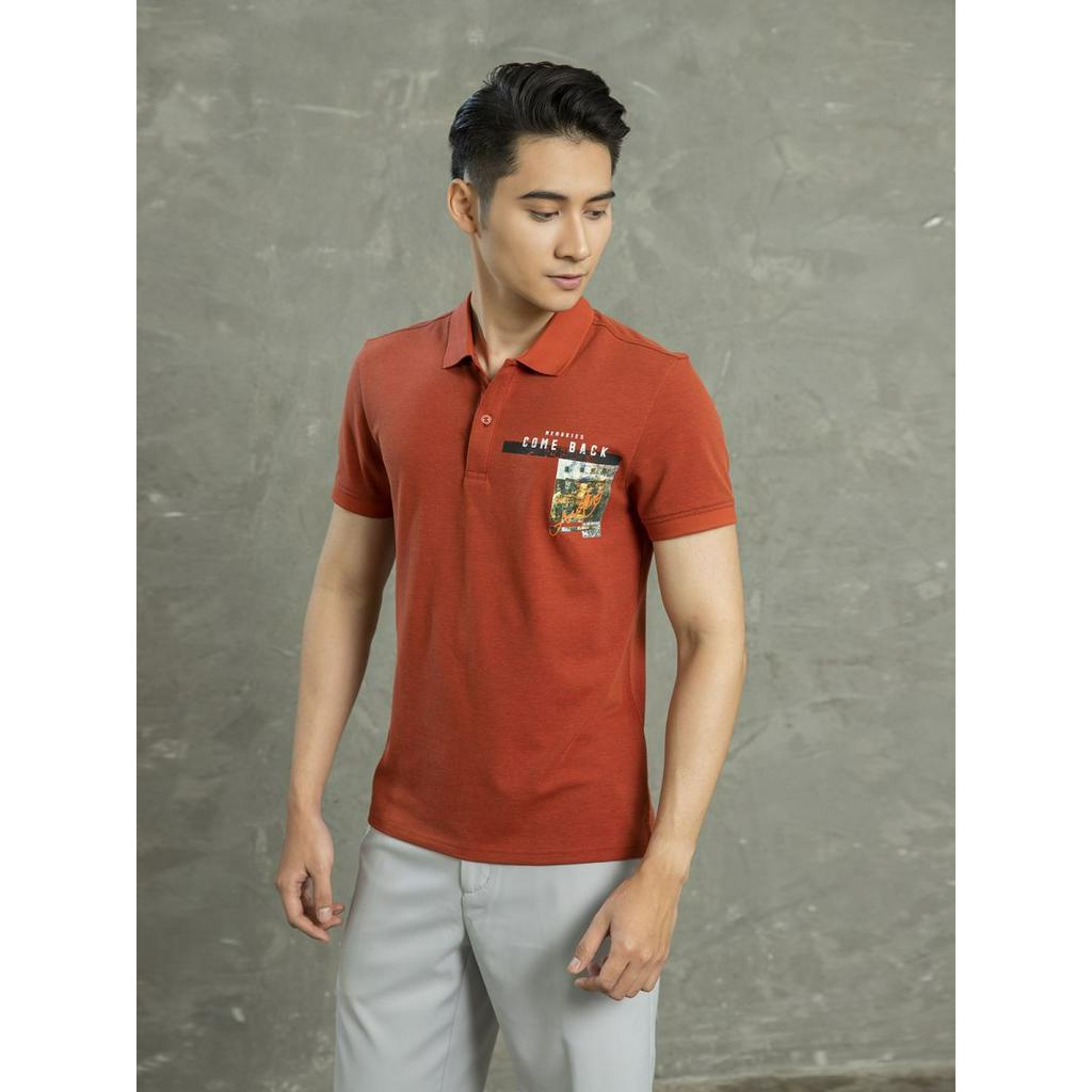 Áo polo nam Aristino  họa tiết phố cổ form ôm  -APS062S1