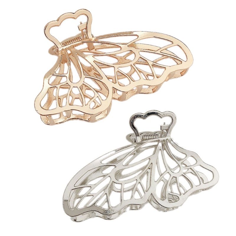 Kẹp tóc hình bướm bằng kim loại dày dặn chống trượt dành cho nữ