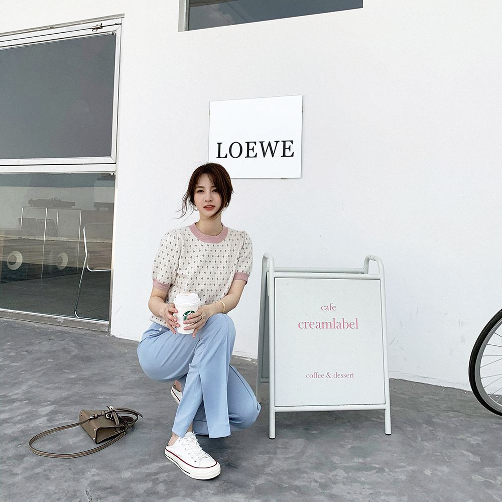 Áo Dệt Kim Tay Ngắn Cổ Tròn Thời Trang Mùa Thu Cho Nữ