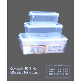 45k Combo 3 Hộp Đựng Thực Phẩm Cao Cấp Song Long 2085