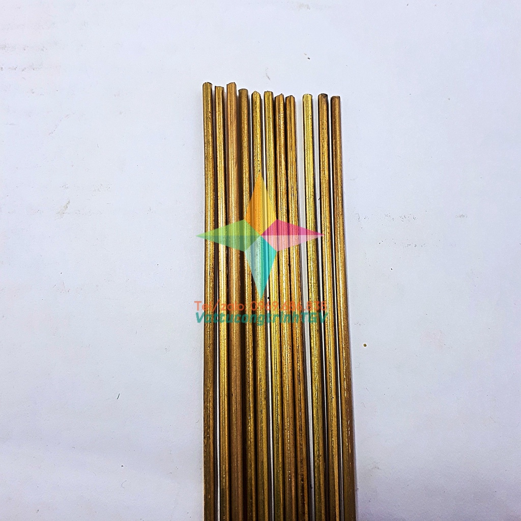 Bộ 10 que hàn đồng vàng tròn 2.5mm x 50cm