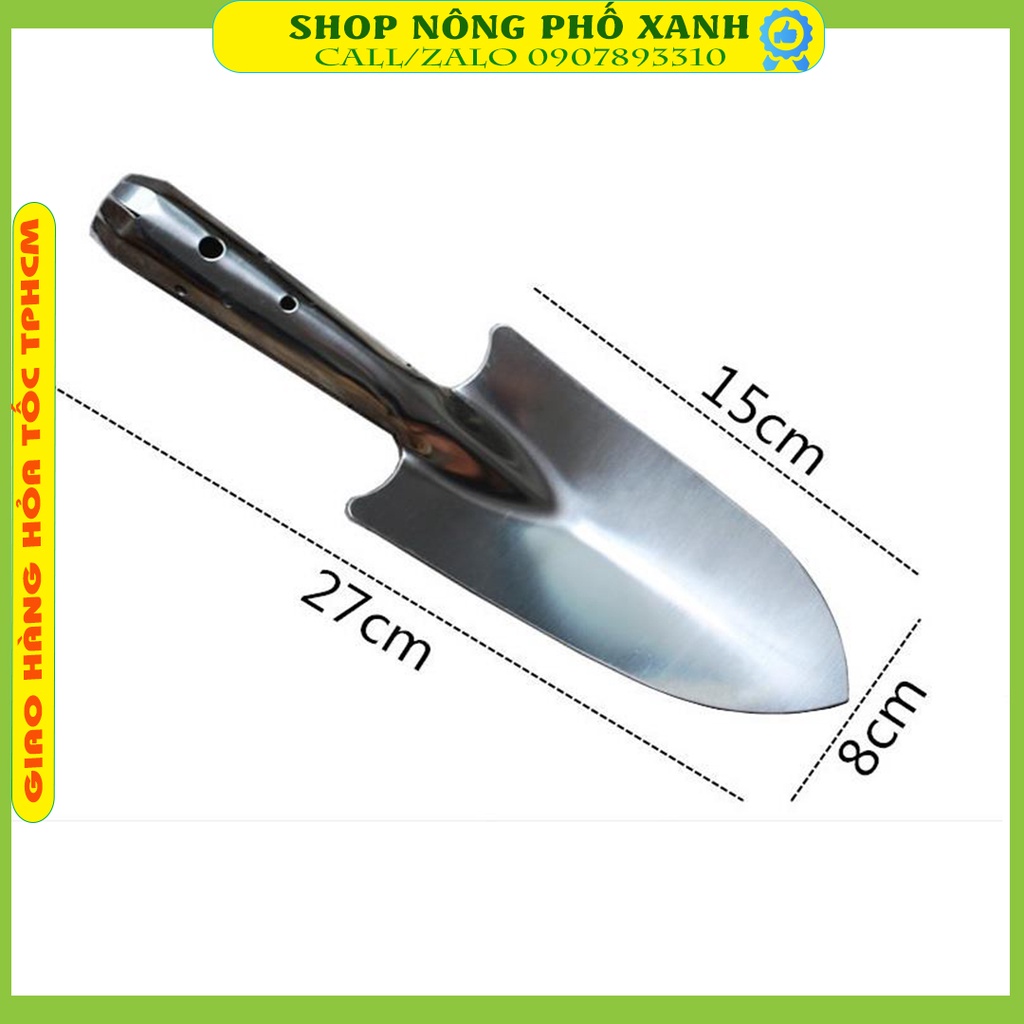 Xẻng làm vườn,đào đất vun gốc cây trồng chất liệu Inox cao cấp không gỉ