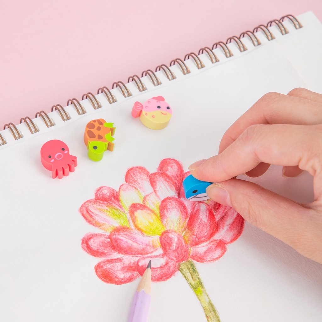 Bộ Gôm Tẩy 1 Ống Hình Động Vật Dễ Thương (20 Cái)