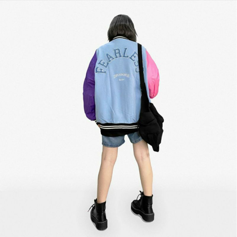 [Mã FAMARAL1 giảm 10K đơn 50K] Áo khoác Dù Bomber jacket FEARLESS form rộng unisex (Ảnh thật)