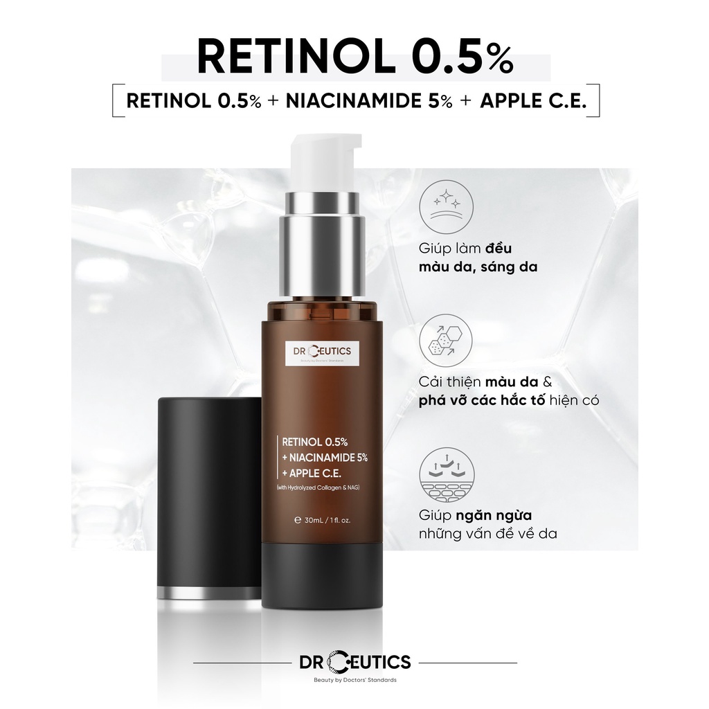 Kem dưỡng retinol Dr Ceutics chống lão hóa, giảm nếp nhăn, làm đều màu da 30ml