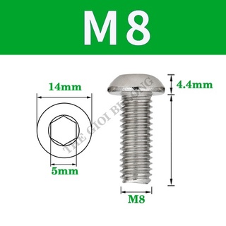 Bulong lục giác đâu dù M8 - Ốc vít M8 đầu dù nhiều size