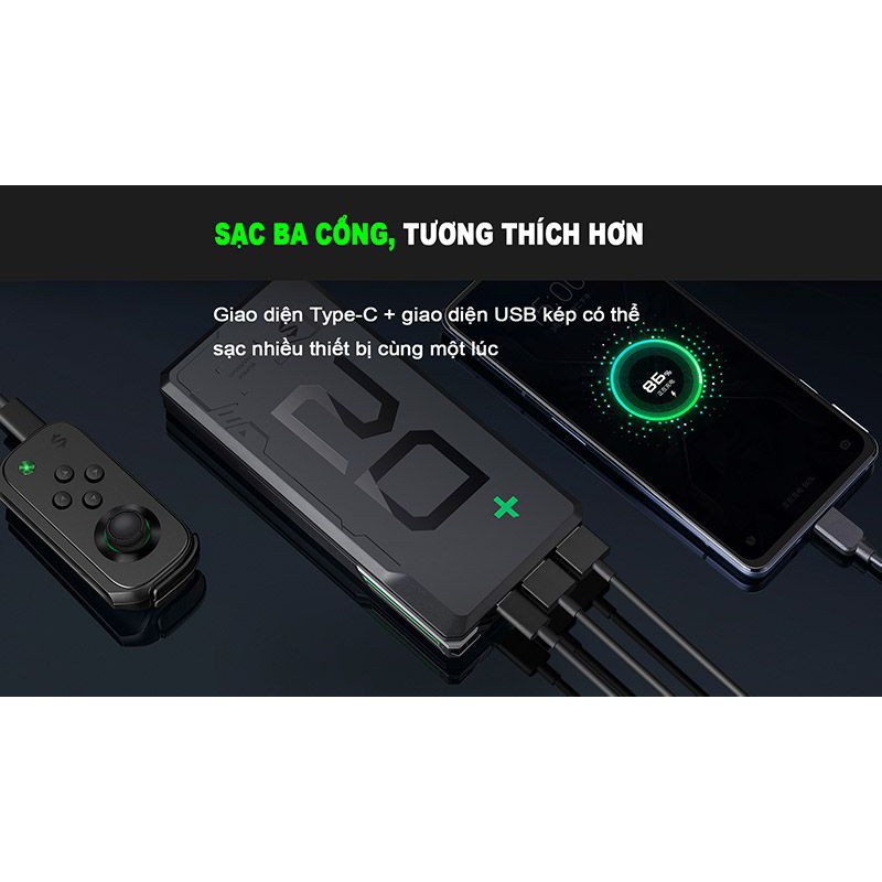 Pin Dự Phòng Xiaomi Black Shark 20.000 mAh (Chính Hãng)