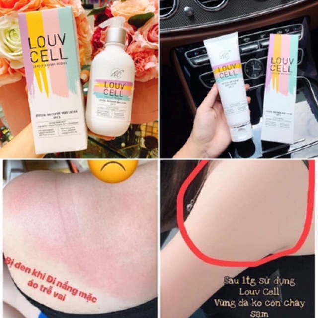 SỮA DƯỠNG THỂ KÍCH TRẮNG LOUV CELL CRYSTAL WHITENING BODY LOTION SPF 5