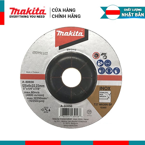 Đá mài cho inox Makita A-80656 (125 x 6 x 22.2mm) | Phụ kiện Makita