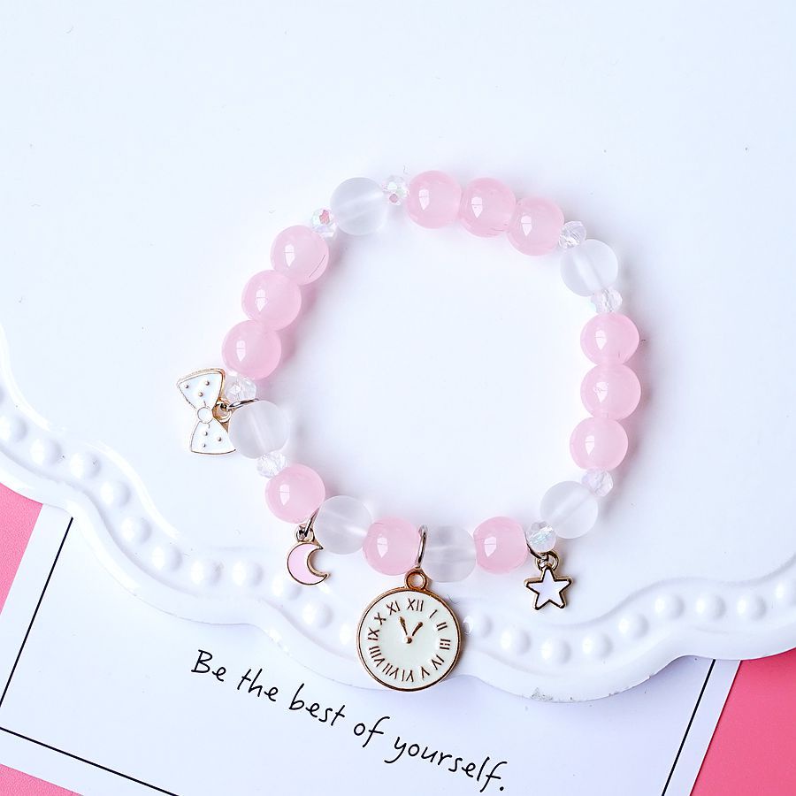 Vòng Tay Co Giãn Xỏ Hạt Pha Lê Lấp Lánh Nhiều Màu Thời Trang Hàn Quốc Cho Nữ JP5