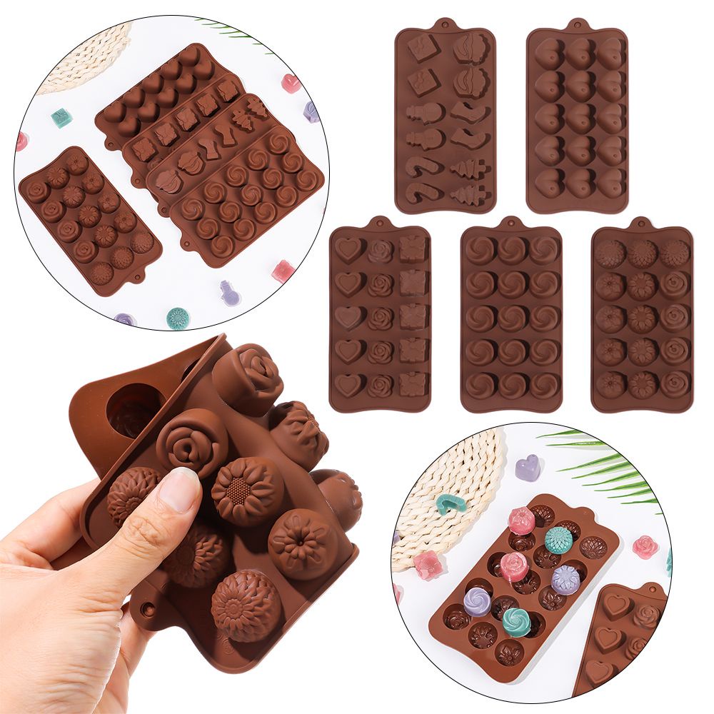 Khuôn silicone làm bánh kẹo/ sô cô la DIY dễ sử dụng cho nhà bếp