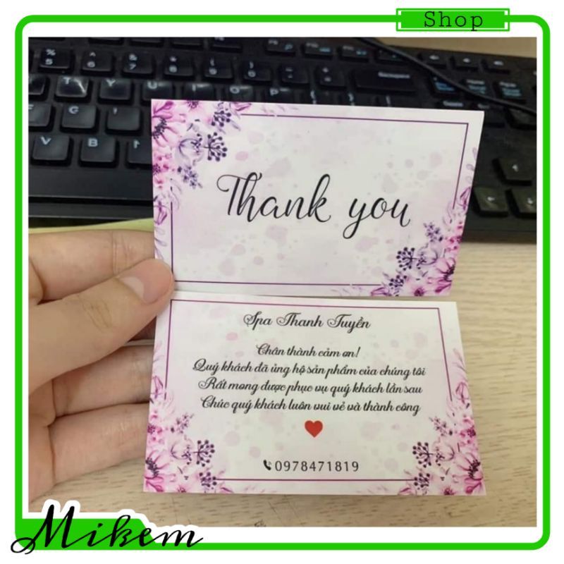 CARD VISIT, THANK YOU, PHIẾU TÍCH ĐIỂM IN THEO YÊU CẦU (hộp 50 card) _ Mikem