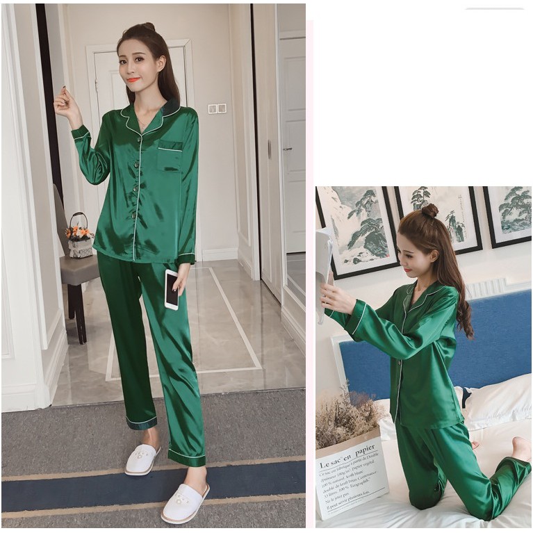 Đồ Ngủ pijama Phi Bóng Trơn Viền Chỉ Nhỏ - Nhiều Màu - CDANP20