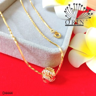 Dây chuyền dạng mì xoắn mặt hạt charm xoắn khía đính đá thiết kế cao cấp Orin D4444