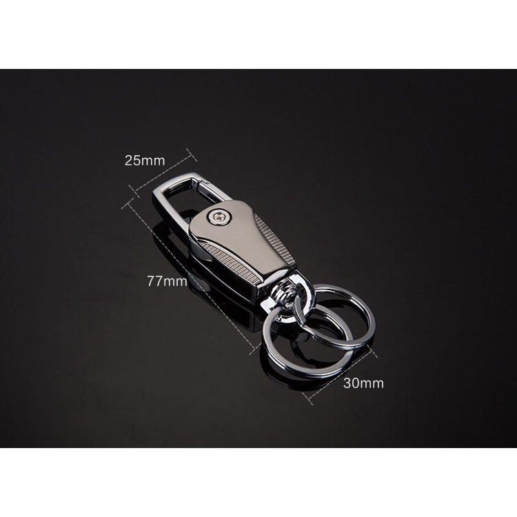 Móc Khóa Xe Máy Ôtô Cao Cấp OMUDA 3744 bằng thép có móc gài thắt lưng, tinh tế, nhỏ gọn, sang trọng, rất bóng và bền màu