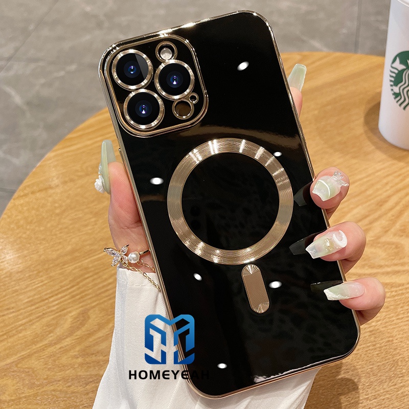 Ốp Điện Thoại Silicon Mềm Nam Châm Mạ Điện Cho iPhone 12 13 11 Pro Max ip13 IP11