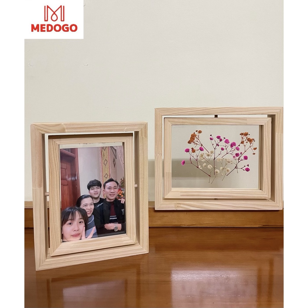 Khung ảnh MEDOGO để bàn xoay ngang nhiều kích thước, khung ảnh trang trí MEDOGO