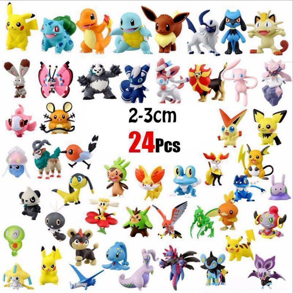 24PCS Mô hình Pokemon đáng yêu dùng để trang trí