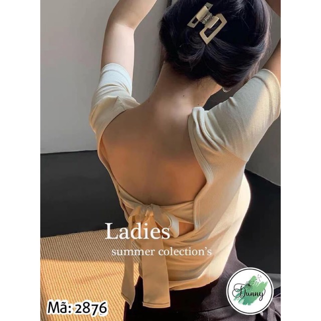 Áo kiểu hở lưng nơ lưng sau xinh