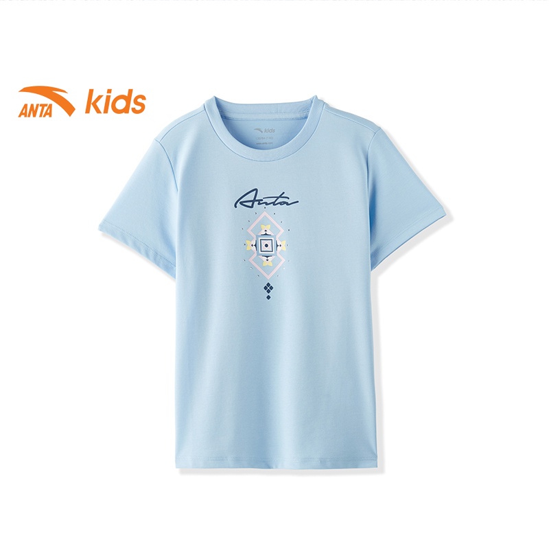 Áo thun thời trang bé gái thương hiệu Anta Kids 362138140, vải tổng hợp, thoáng khí, co giãn 4 chiều