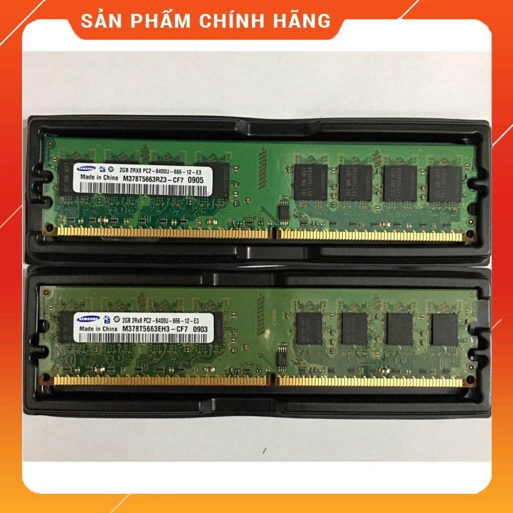 [RẺ VÔ ĐỊCH] Ram máy tính để bàn DDR2 2GB 1GB bus 800 / 667 (Hãng ngẫu nhiên) samsung hynix kingston ... 95