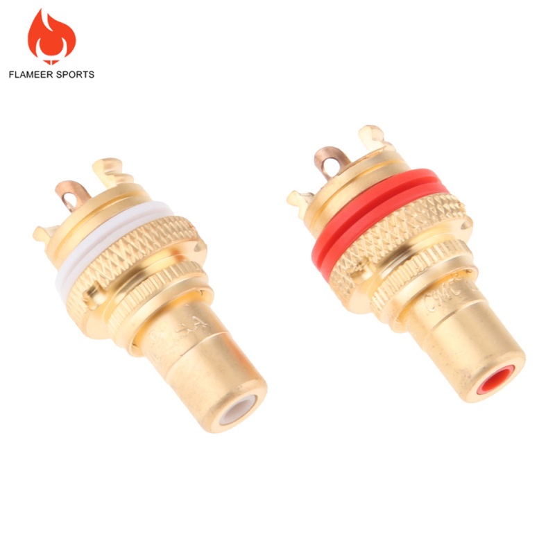 Flameer Sports  2Pcs RCA Female Socket Connector Chassis Panel Mount Adapter Terminal Plug