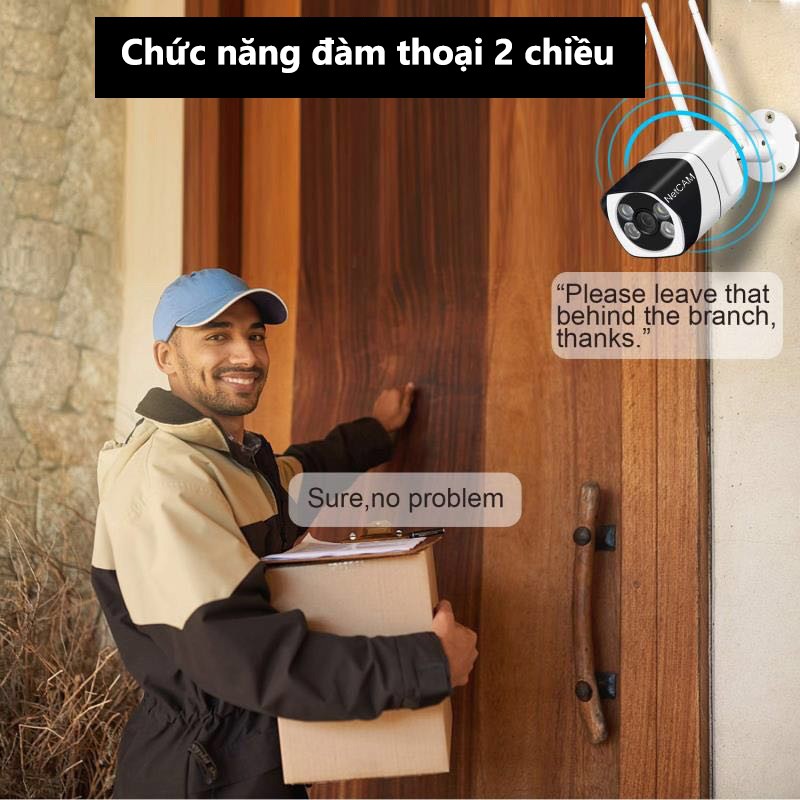 Camera IP Wifi giám sát ngoài trời NetCAM NTL2.0, đàm thoại 2 chiều, phát hiện chuyển động, chống nước chuẩn IP66