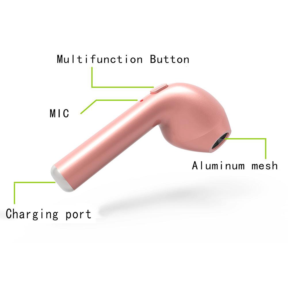 Tai nghe Bluetooth I7 Mini Earbud Tai nghe không dây đơn có Mic Stereo cho điện thoại thông minh iPhone