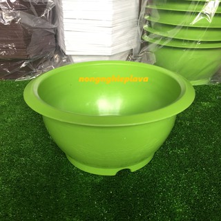 Chậu Tròn Truyền Thống 36x18cm Màu Xanh Lá