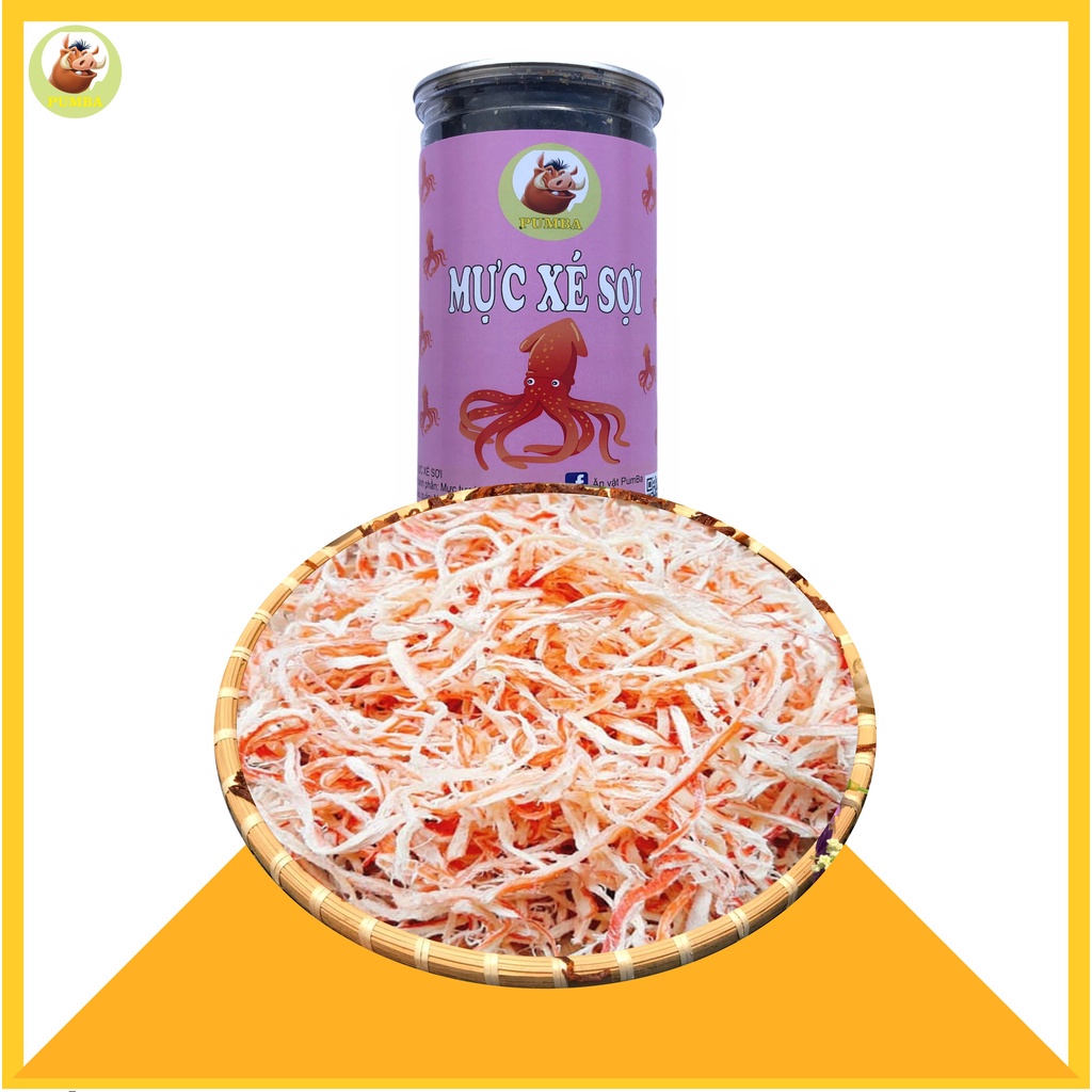 Khô mực xé sợi hấp nước dừa 300g PumBa Food đồ ăn vặt siêu ngon hấp dẫn