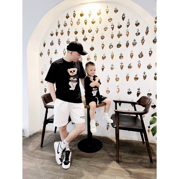 Áo thun ADLV gấu hoạt hình 3D cho bé , áo phông cotton trẻ em unisex ,Kid_genZ