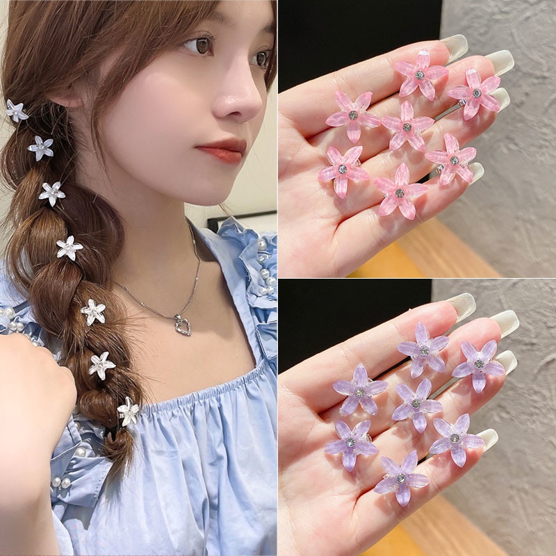 Set 10 Kẹp Tóc Hình Hoa / Động Vật Dễ Thương Cho Bé Gái
