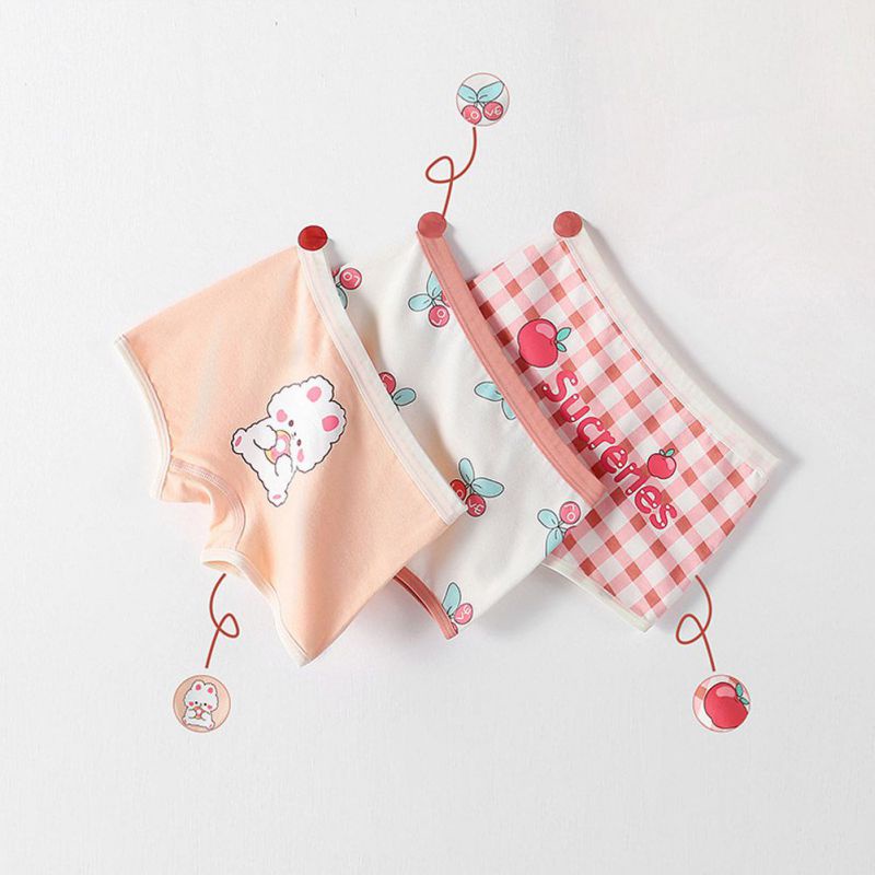 Set 3 Quần Lót Cotton Tam Giác Cho Bé Gái