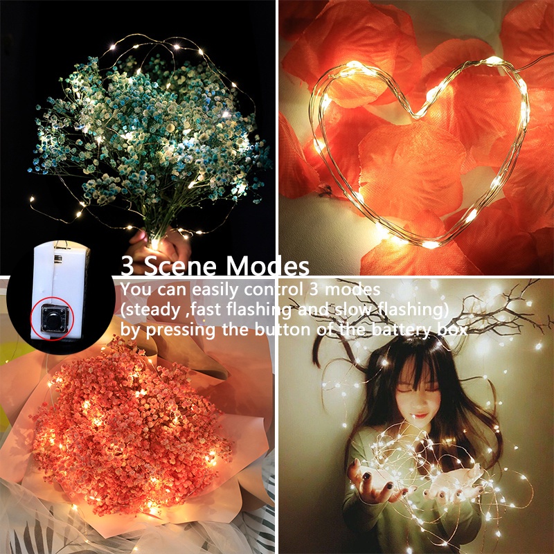 5 miếng Dây Đèn Led 1M / 3M Trang Trí Không Thấm Nước