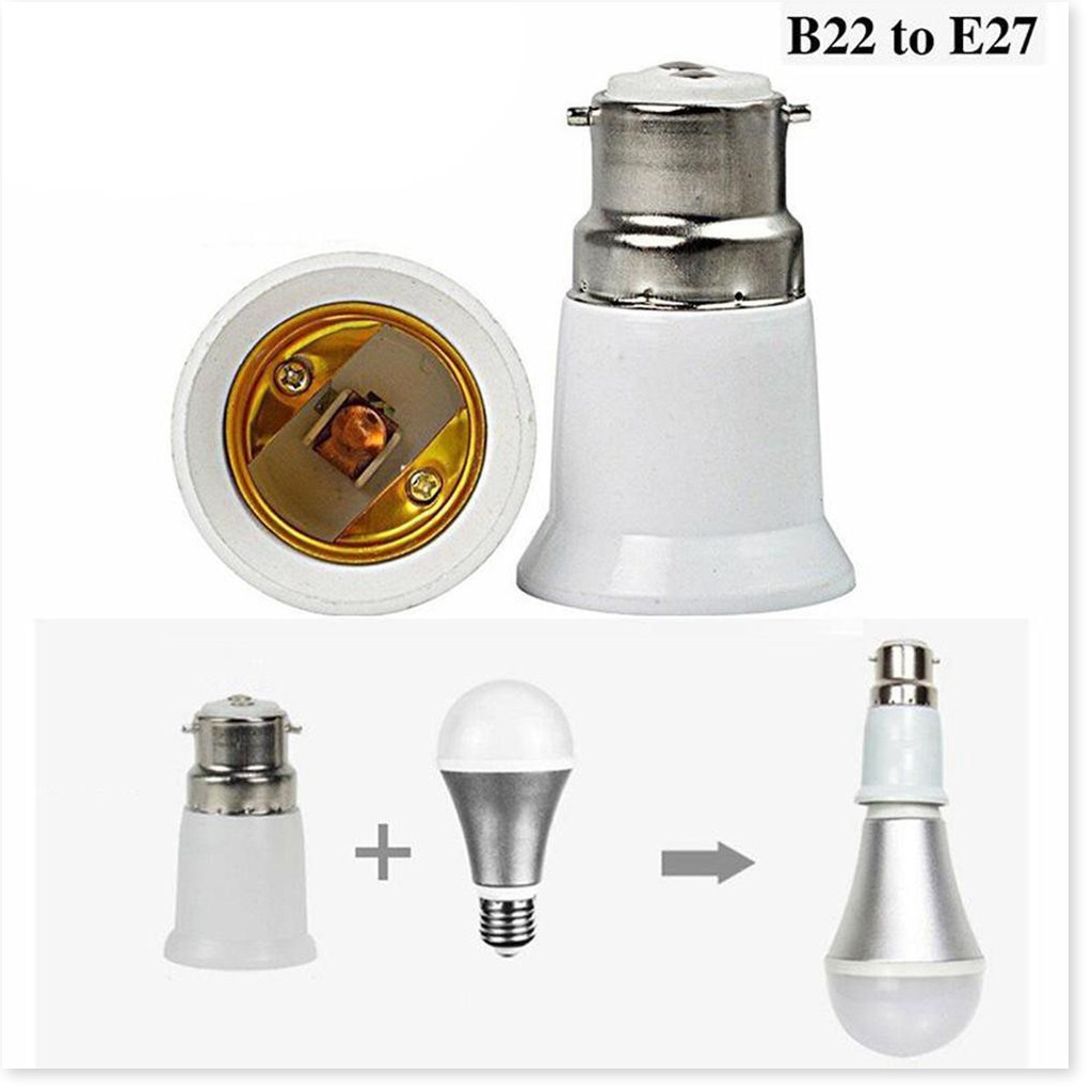 Đầu chuyển đui b22 (đui cài) sang e27 (đui vặn)