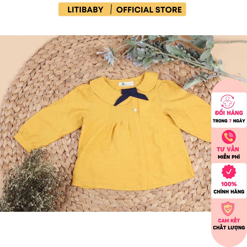 [Chính hãng] Áo sơ mi dài tay cổ nơ litibaby size 2/7T