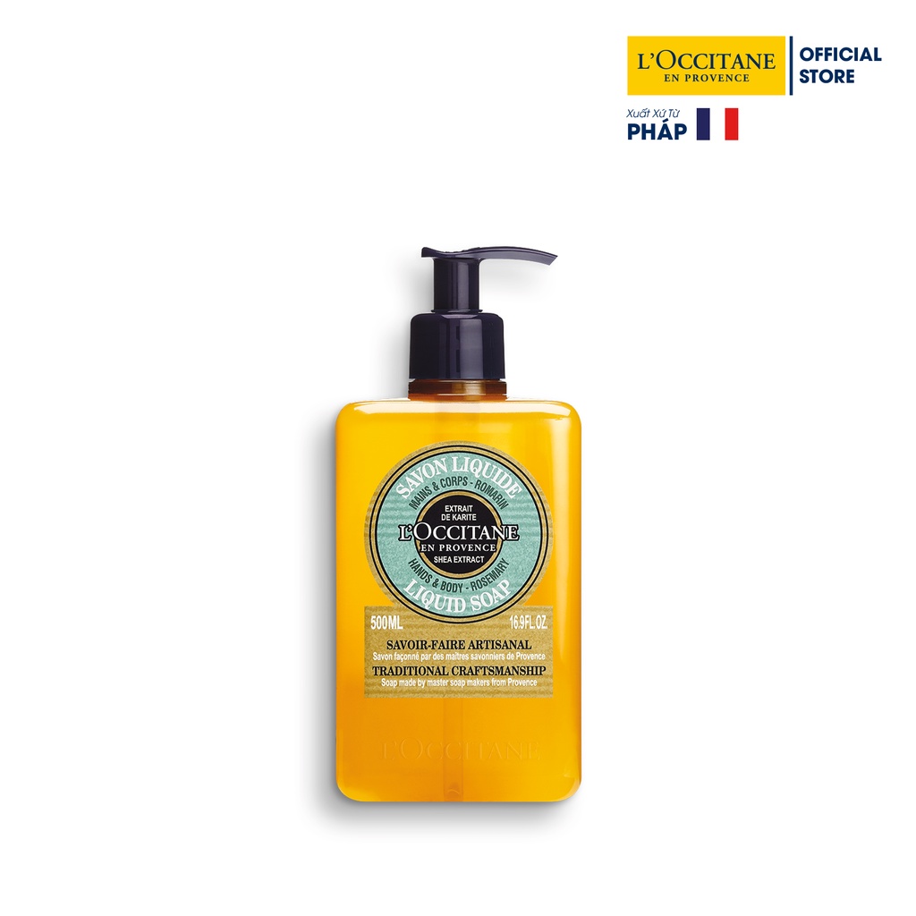 Gel Tắm &amp; Rửa Tay Bơ Đậu Mỡ Hương Thảo Shea Rosemar Liquid Soap 500ml L'Occitane